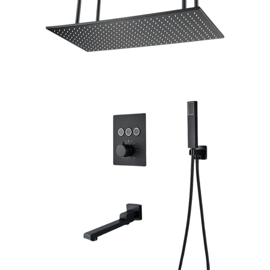 Colonne de douche encastrable avec plafonnier