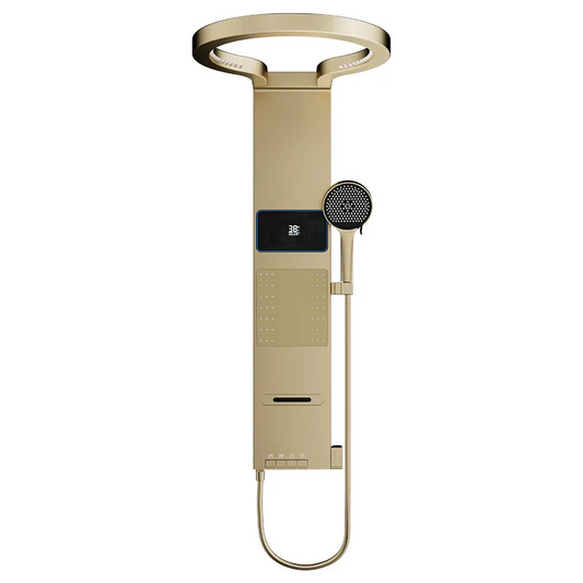 Colonne de douche dorée jets massants