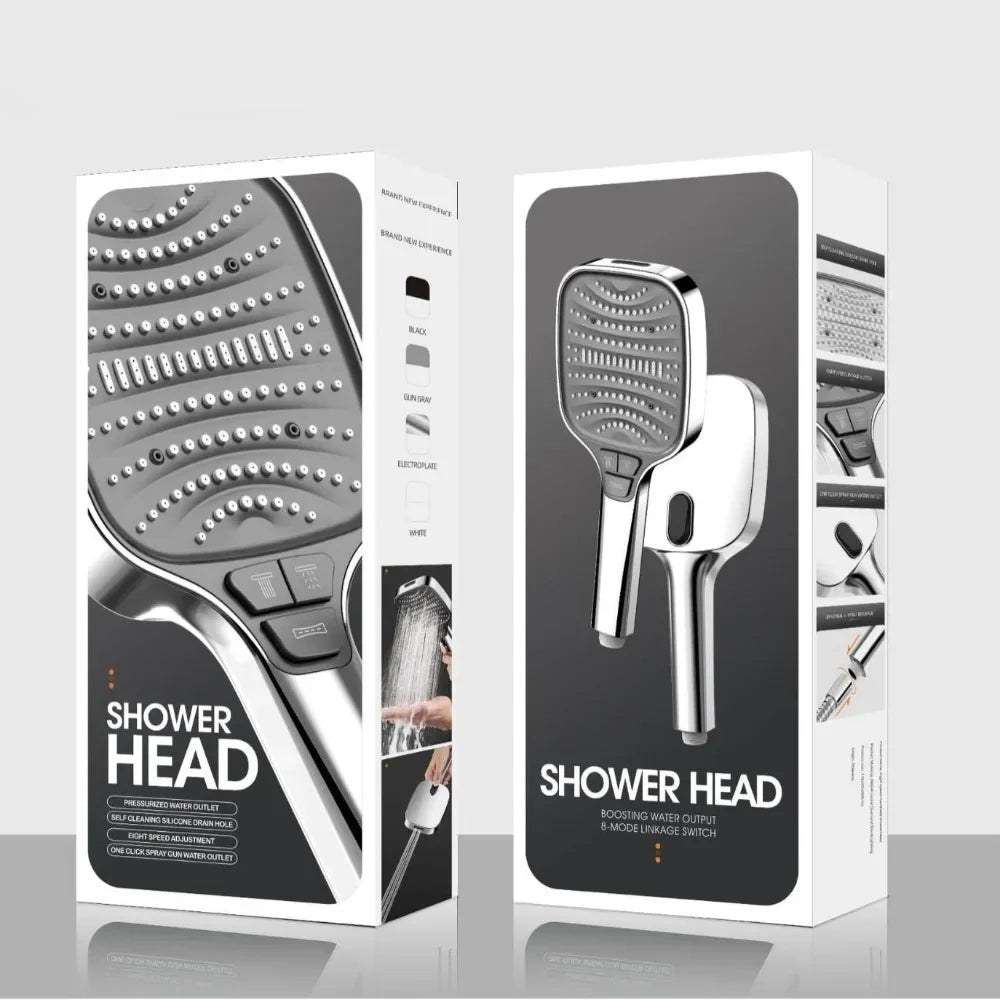 Pommeau de douche anti calcaire avec bouton