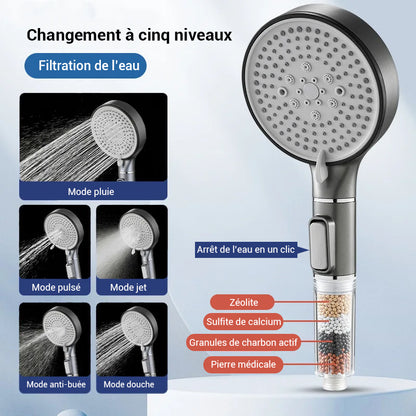 Pommeau de douche anti calcaire avec billes