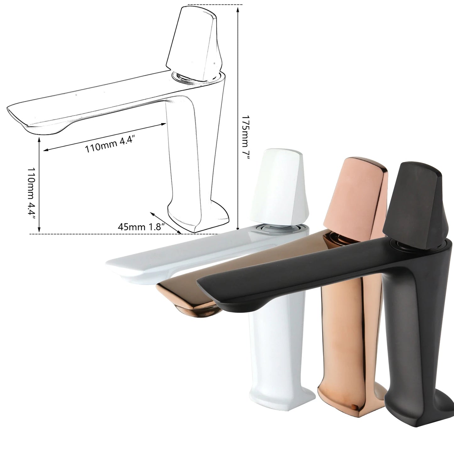 Mitigeur lavabo carré