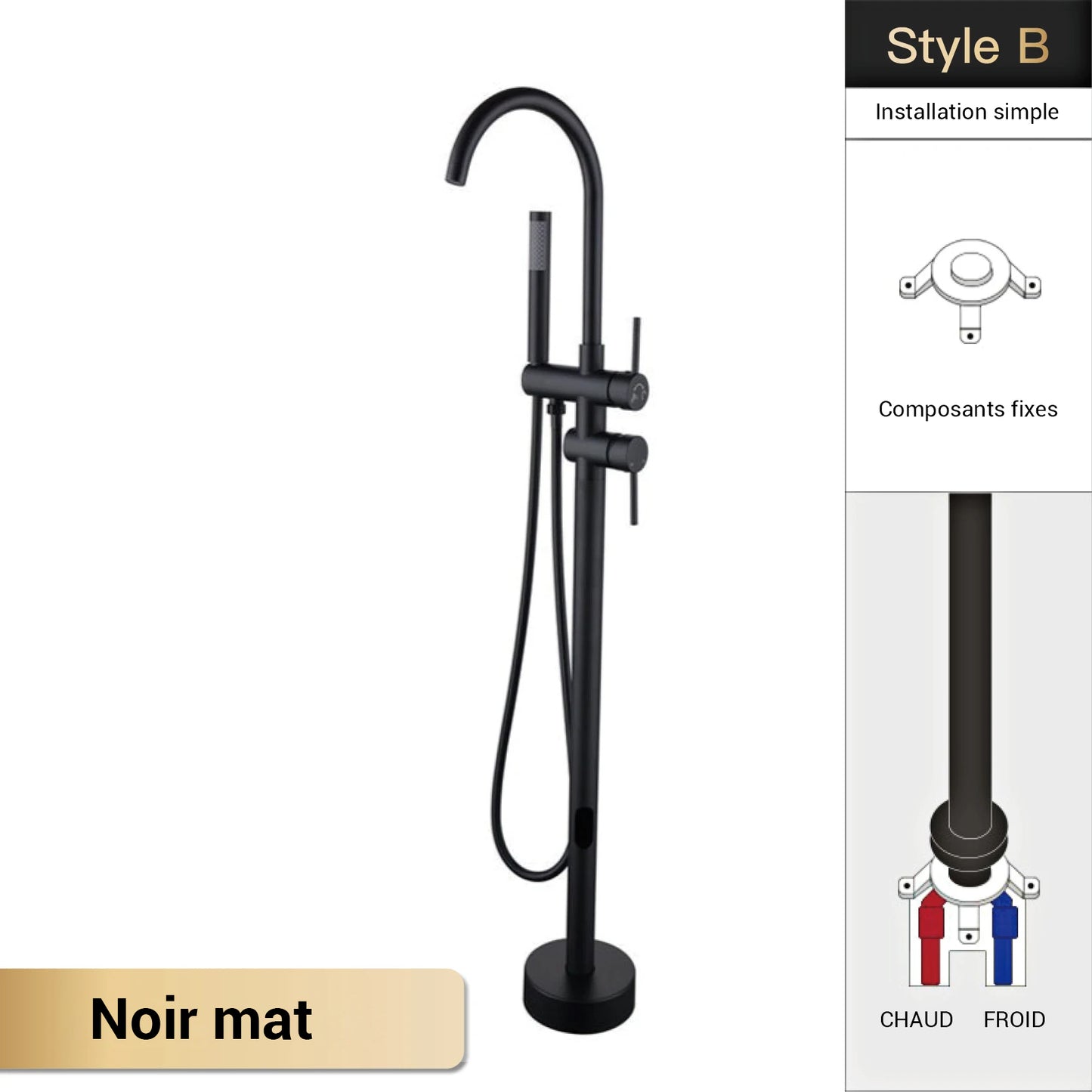 Mitigeur baignoire sur pied