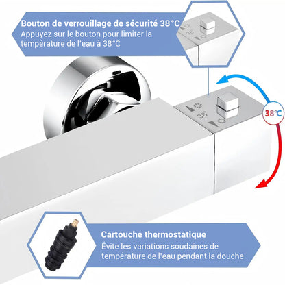 Mitigeur thermostatique carré