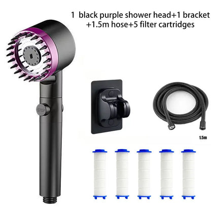Pommeau de douche filtrant avec 5 filtres inclus