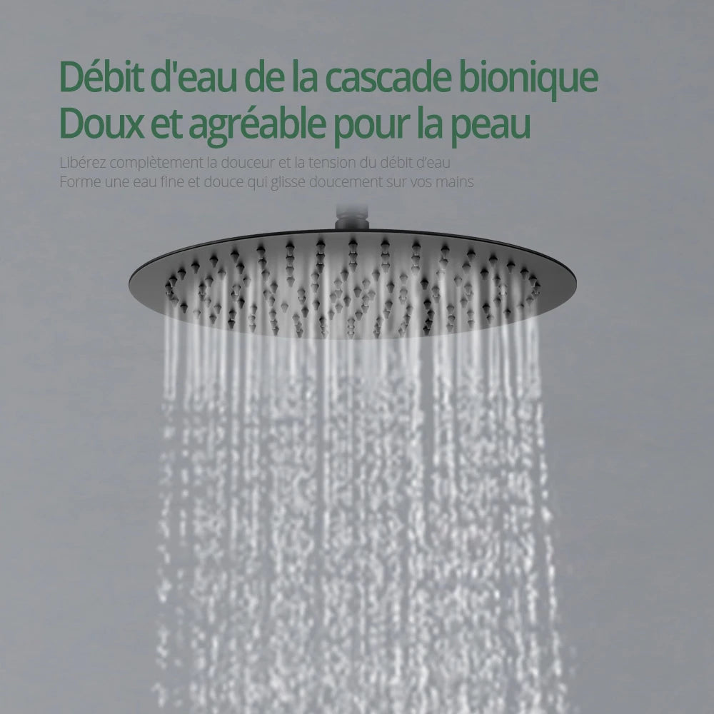 Colonne de douche encastrable bras de plafond