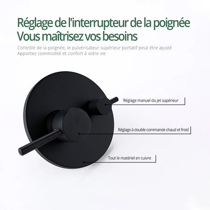 Colonne de douche encastrable bras de plafond