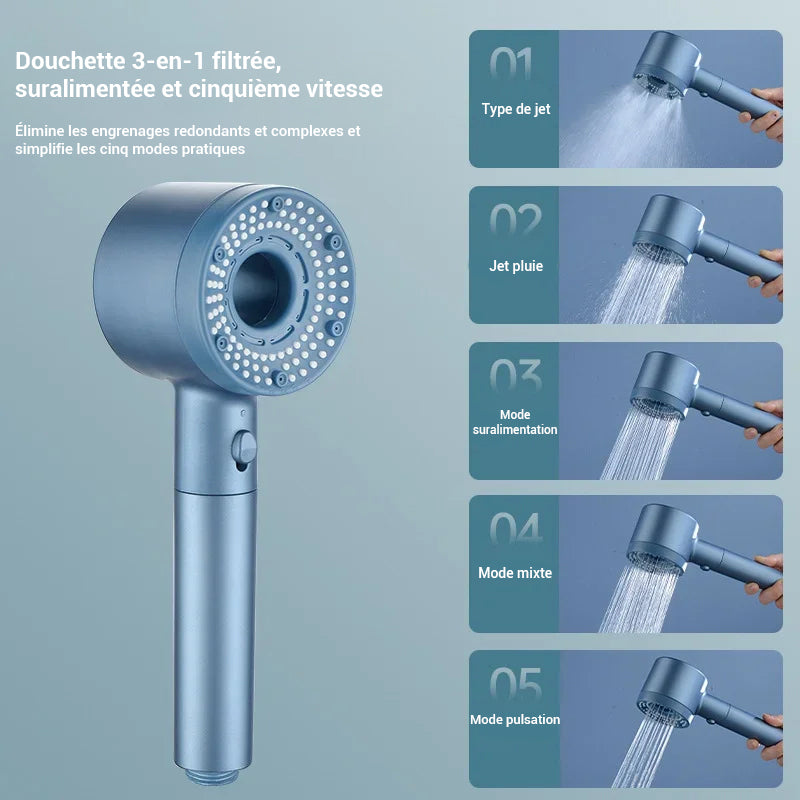 Pommeau de douche filtrant plusieurs modes