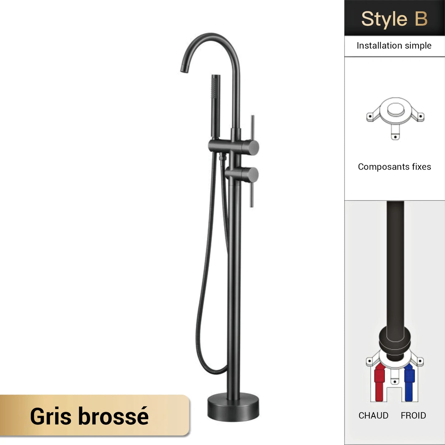 Mitigeur baignoire sur pied