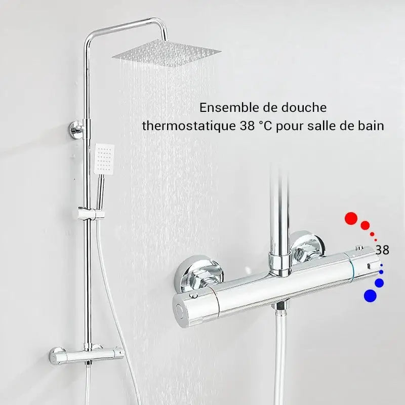 Colonne de douche pour baignoire effet pluie - Chrome