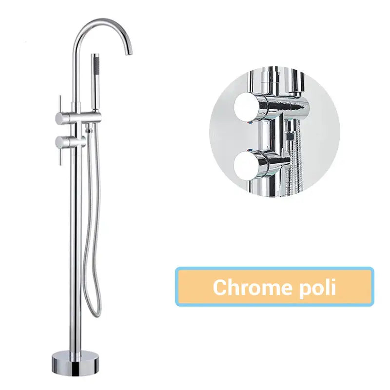 Colonne de douche pour baignoire sur pied - Chrome