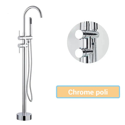 Colonne de douche pour baignoire sur pied - Chrome