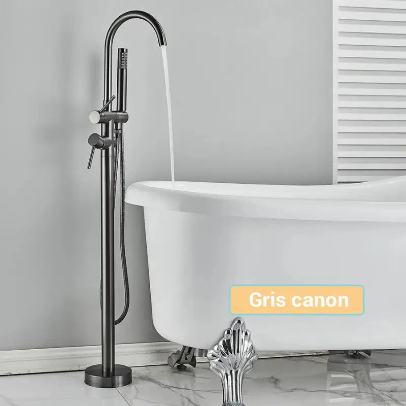Colonne de douche pour baignoire sur pied - Gris canon