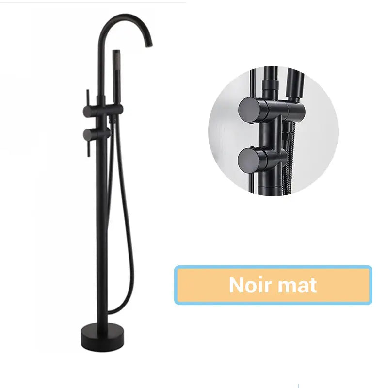 Colonne de douche pour baignoire sur pied - Noir mat