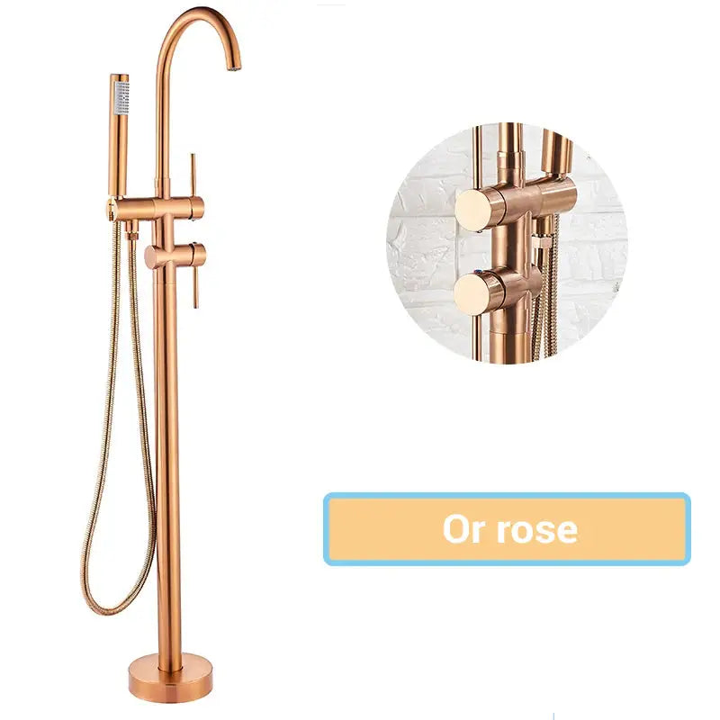 Colonne de douche pour baignoire sur pied - Or rose