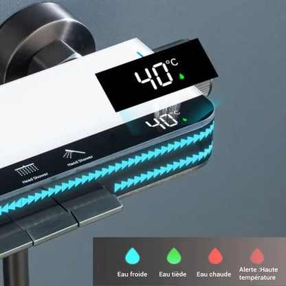 Colonne de douche blanche effet lumineux - Blanc