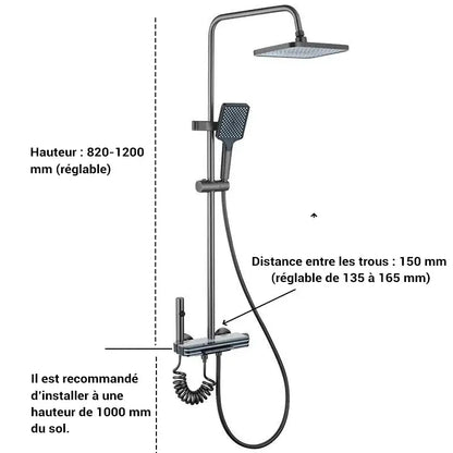 Colonne de douche blanche effet lumineux - Blanc