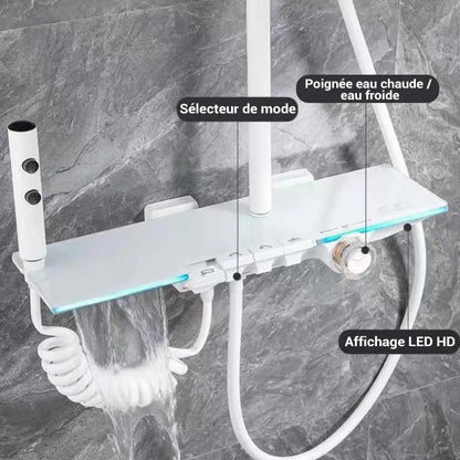 Colonne de douche blanche LED - Blanc