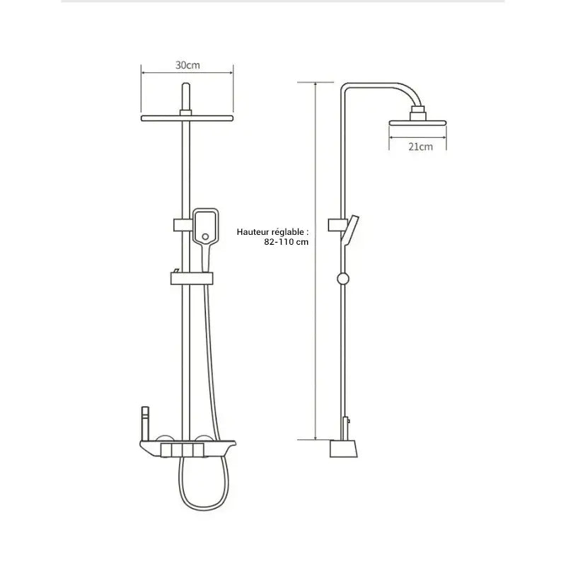 Colonne de douche blanche avec touche - Blanc