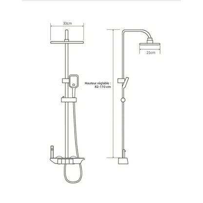 Colonne de douche blanche avec touche - Blanc