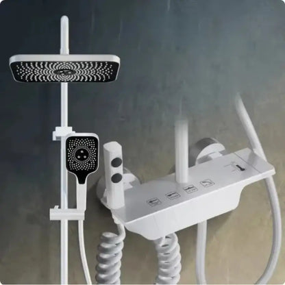 Colonne de douche blanche avec touche