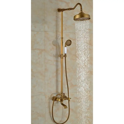 Colonne de douche bronze double pommeau - Bronze
