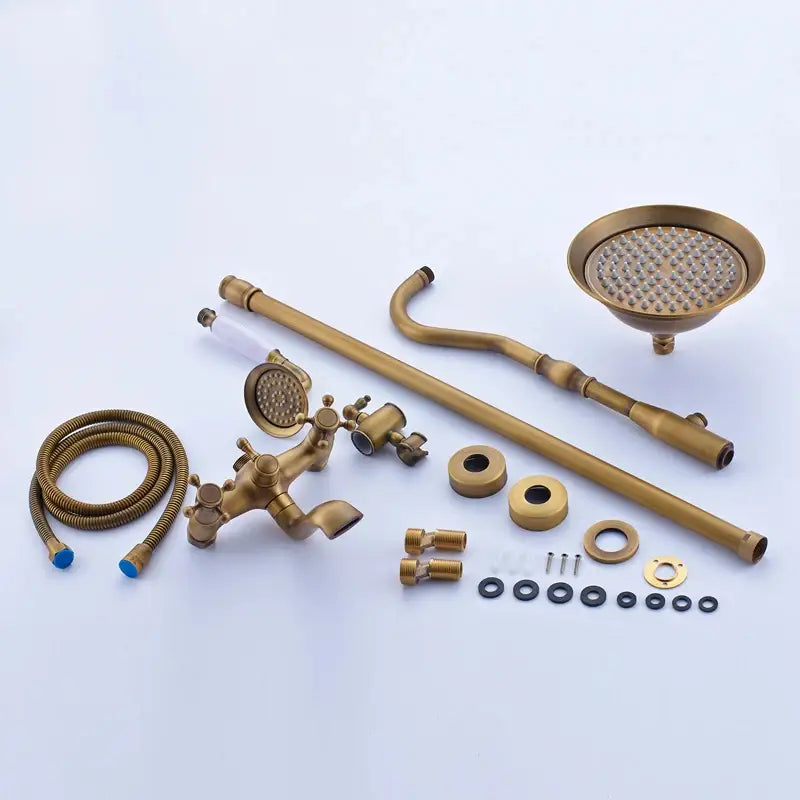 Colonne de douche bronze double pommeau - Bronze