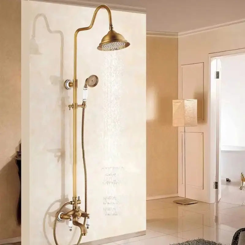 Colonne de douche bronze double pommeau - Bronze