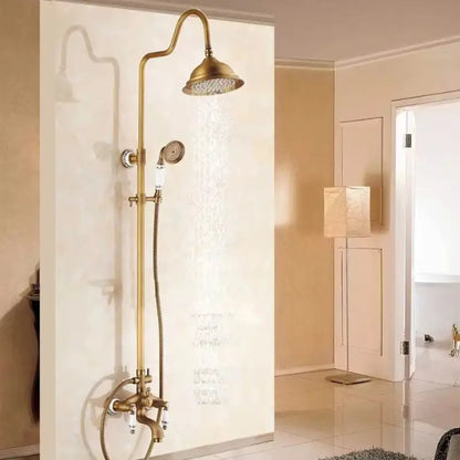 Colonne de douche bronze double pommeau - Bronze