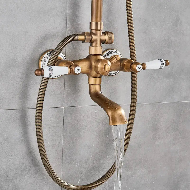 Colonne de douche bronze avec étagère - Bronze