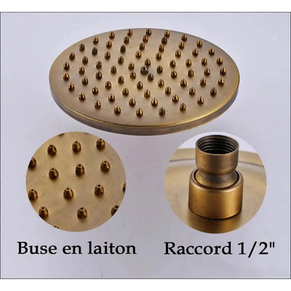 Colonne de douche bronze avec étagère - Bronze