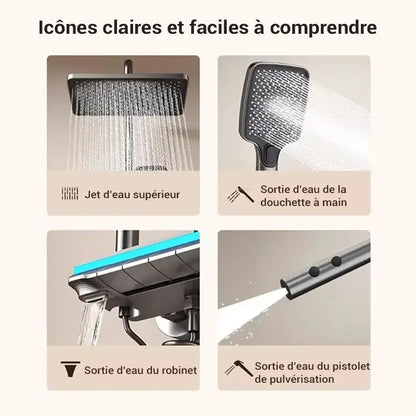 Colonne de douche carrée affichage numérique