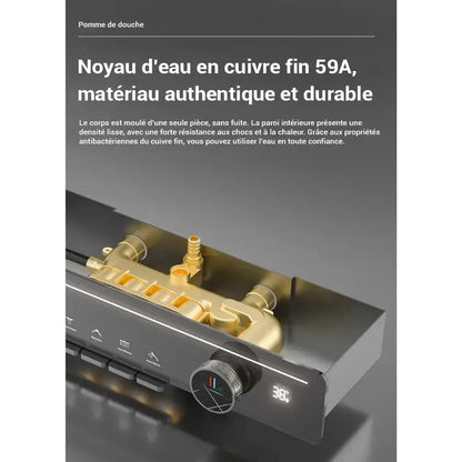 Colonne de douche carrée multi-jets - Gris