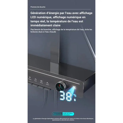 Colonne de douche carrée multi-jets - Gris