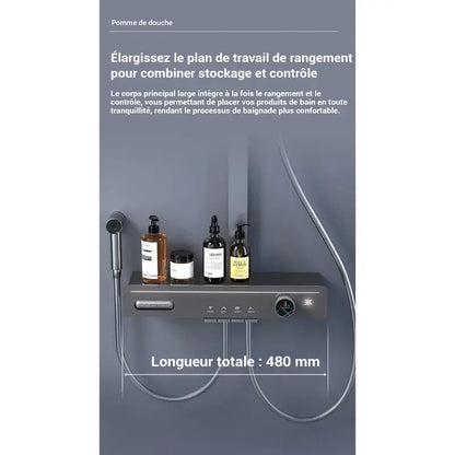 Colonne de douche carrée multi-jets - Gris