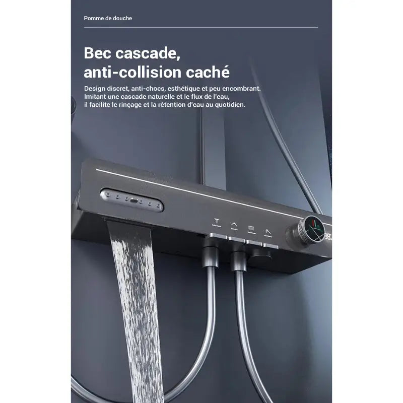 Colonne de douche carrée multi-jets - Gris