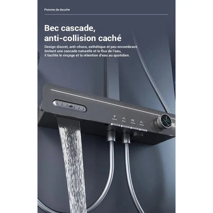 Colonne de douche carrée multi-jets - Gris