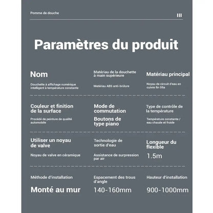 Colonne de douche carrée multi-jets - Gris