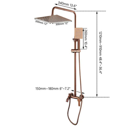 Colonne de douche cuivre avec bec baignoire - Cuivre