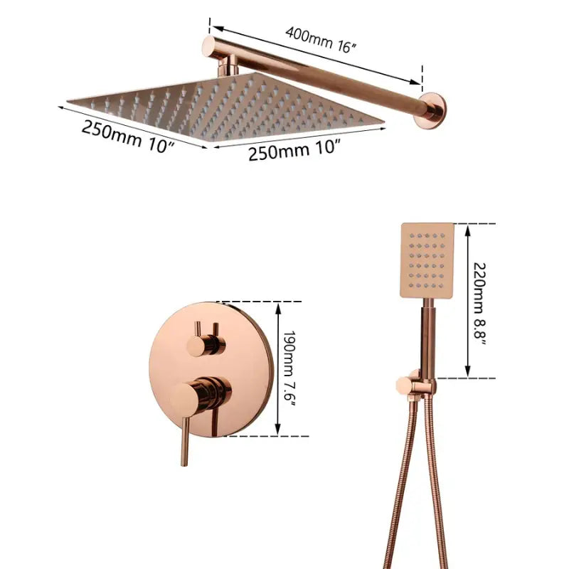 Colonne de douche cuivre pluie - Cuivre