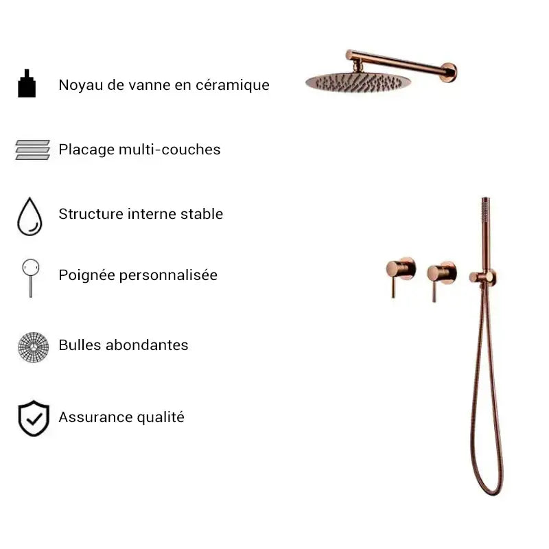 Colonne de douche cuivre suspendue