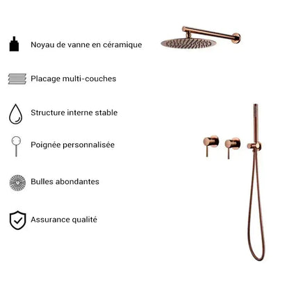 Colonne de douche cuivre suspendue