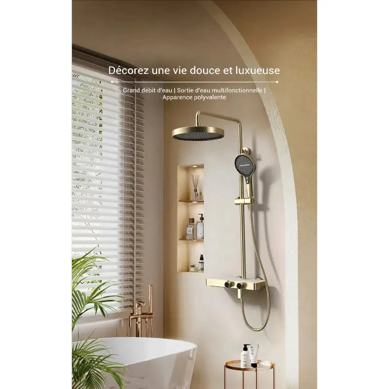 Colonne de douche design avec ciel de pluie