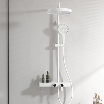 Colonne de douche design avec ciel de pluie - Blanc