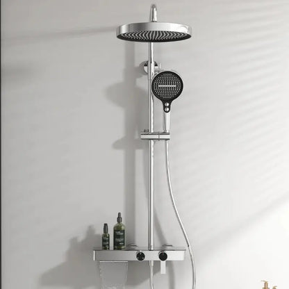 Colonne de douche design avec ciel de pluie - Chrome