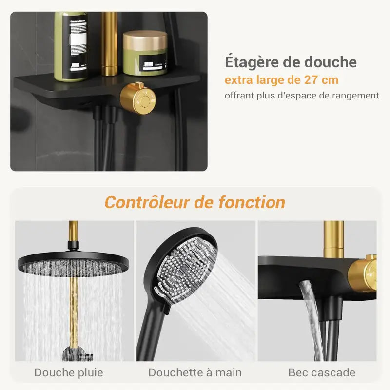 Colonne de douche design avec tablette