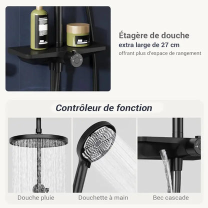 Colonne de douche design avec tablette