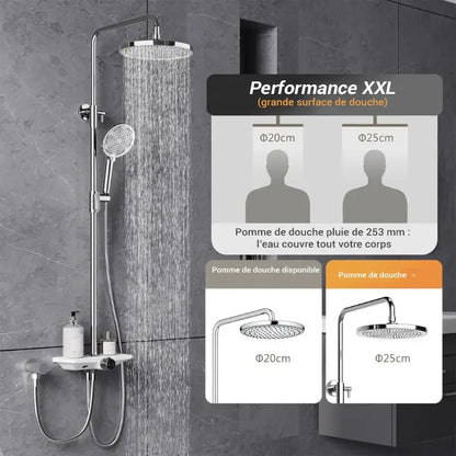 Colonne de douche design avec tablette