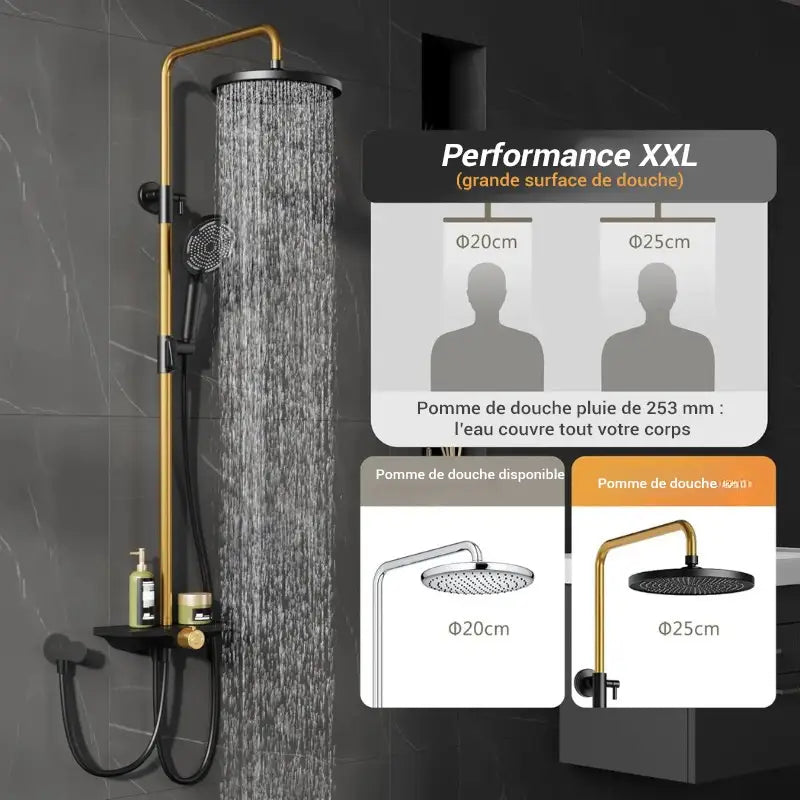 Colonne de douche design avec tablette