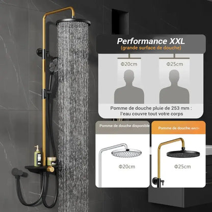 Colonne de douche design avec tablette