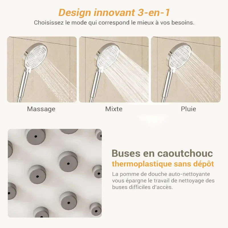 Colonne de douche design avec tablette